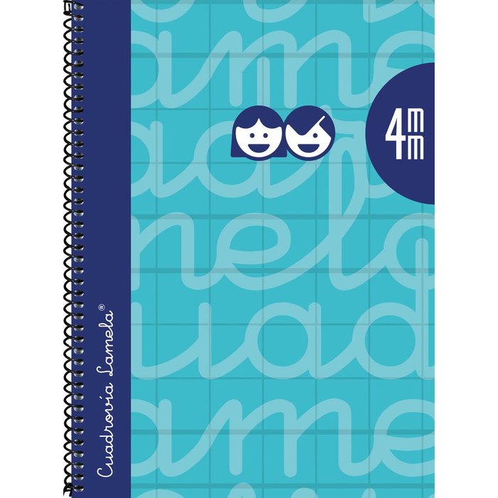 Cuaderno Espiral 4º 80H 90G 4MM Turquesa Cuadrovia Extradur