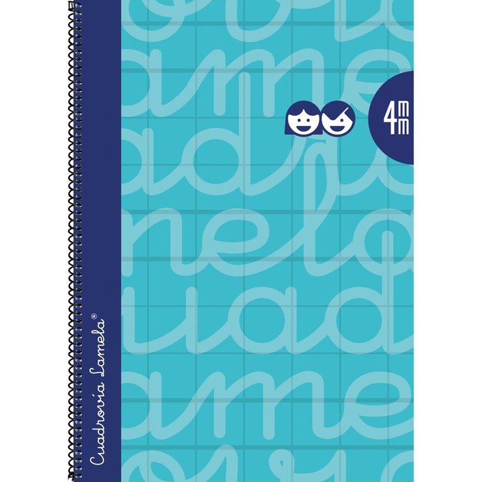 Cuaderno Espiral Fº 80H 90G 4MM Turquesa Cuadrovia Extradur