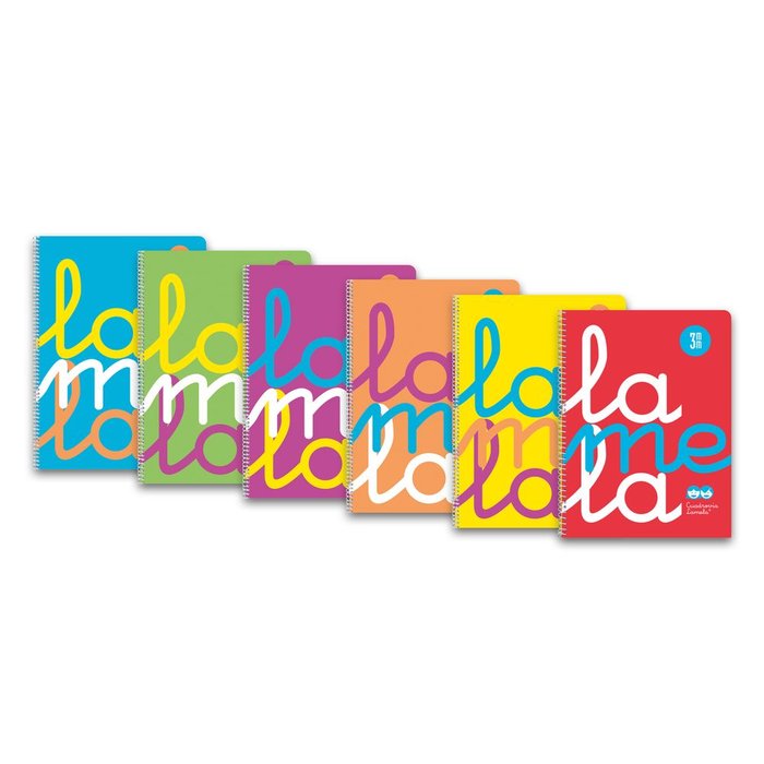 Bloc Espiral A5 Liso 90g | Lamela | Polipropileno | Formato A5 | Pack 6 Unidades