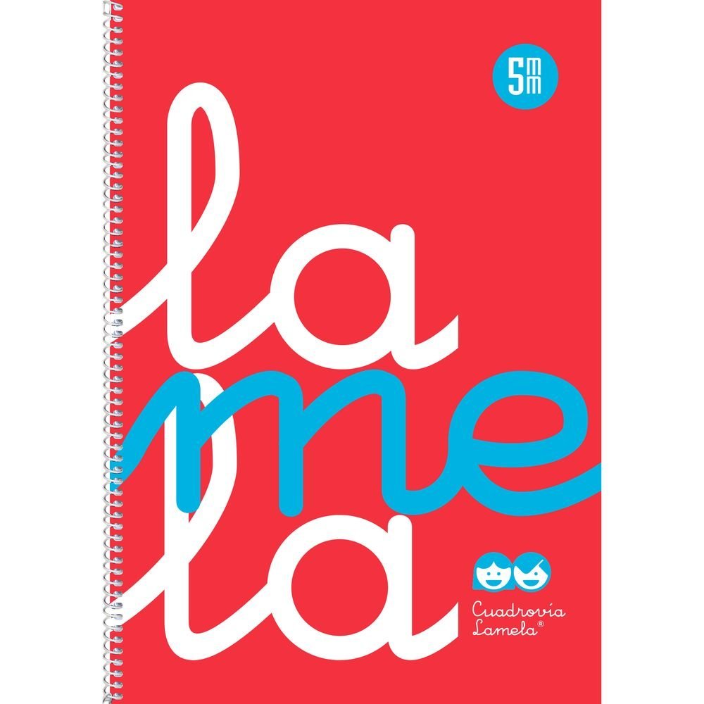Bloc Folio Lamela Plastic Cuadrovia 5 mm 80 hojas Rojo