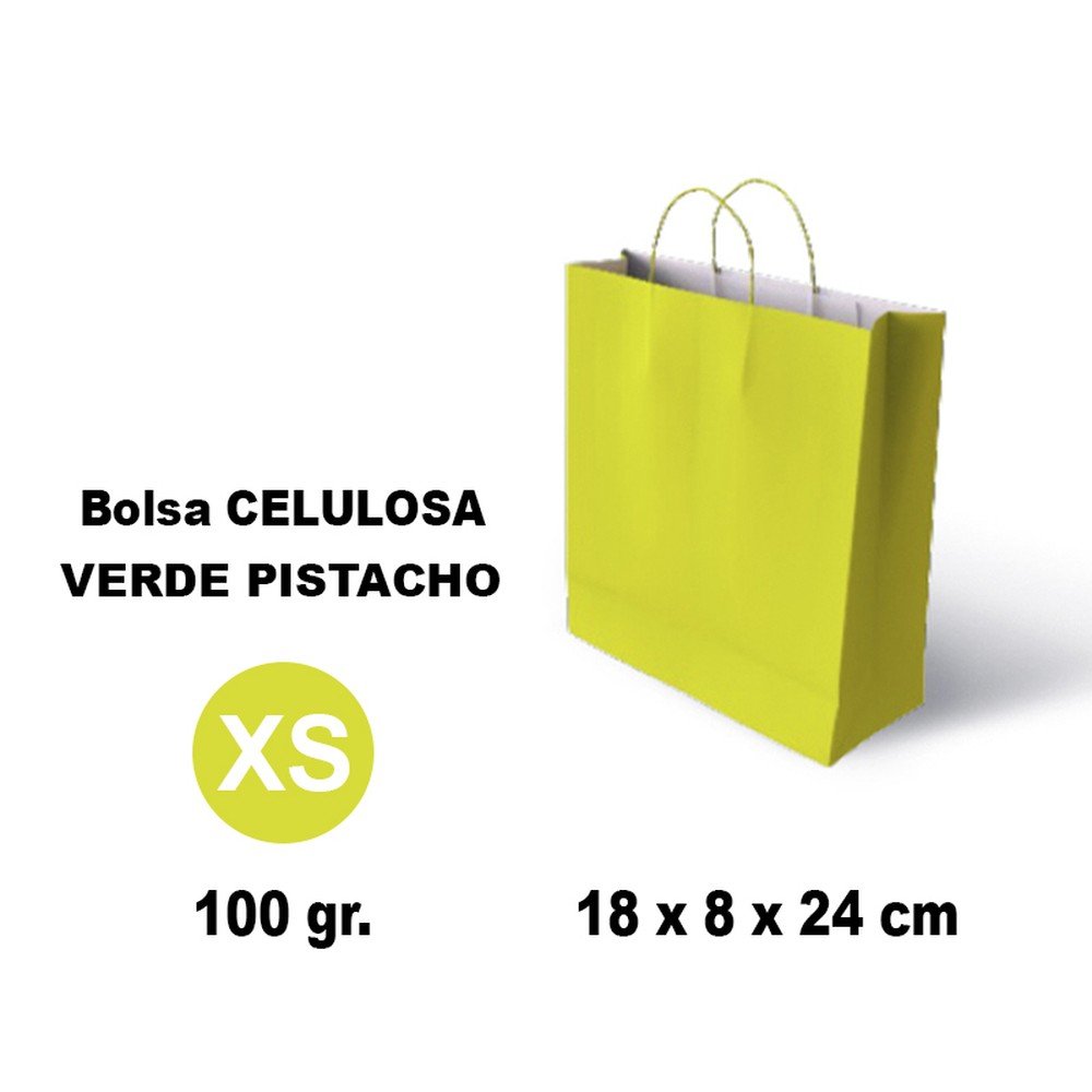 BOLSA CELULOSA XS 18X8X24 100G VERDE PASTEL 25 UNIDADES | GRAFOPLAS | 1 UNIDAD | 8436618710499