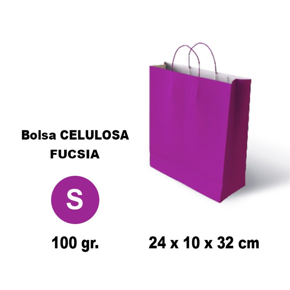 BOLSA CELULOSA S 24X10X32 100G FUCSIA 25 UNIDADES | GRAFOPLAS | 1 UNIDAD | 8436618710598