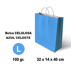 BOLSA CELULOSA L 32X14X40 100G AZUL CLARO 25 UNIDADES | GRAFOPLAS | 1 UNIDAD | 8436618710895