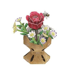 PUZZLE 3D BOUQUET DE FLORES ROSA | PUZZLES 3D CUBIC FUN | 1 UNIDAD | 8436621890386