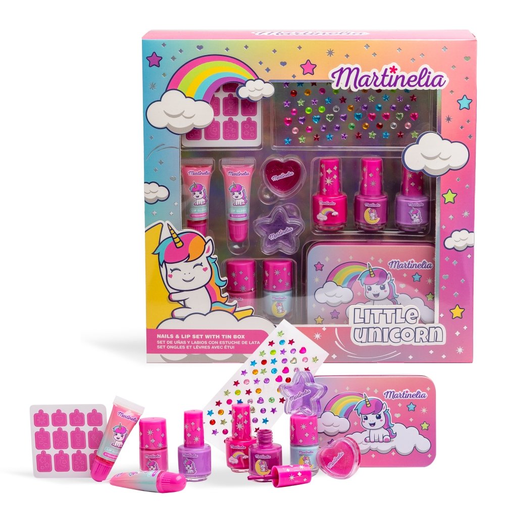 Set de Uñas y Labios Little Unicorn con Caja de Lata MARTINELIA Imagen principal del producto