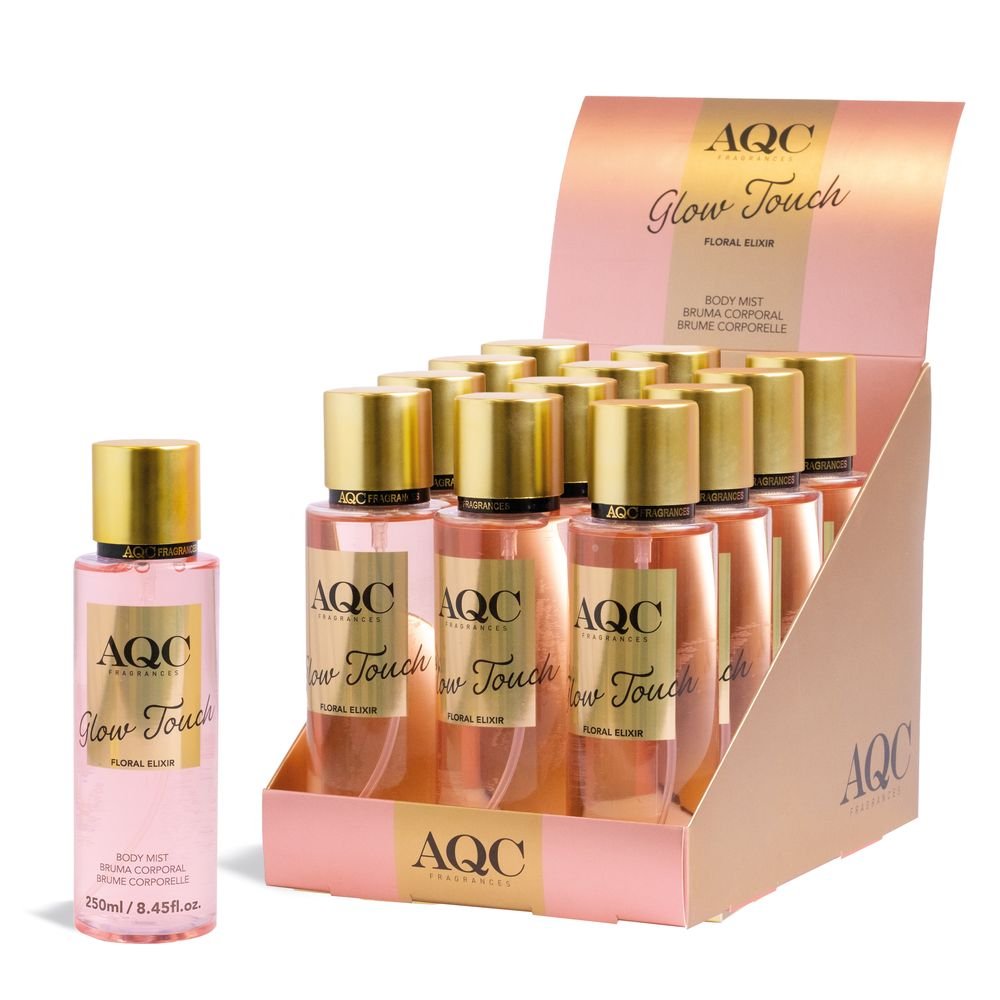Expositor 12 Fragancia Glow Touch Body Mist 250 ml Frutal AQC Fragrances Imagen principal del producto