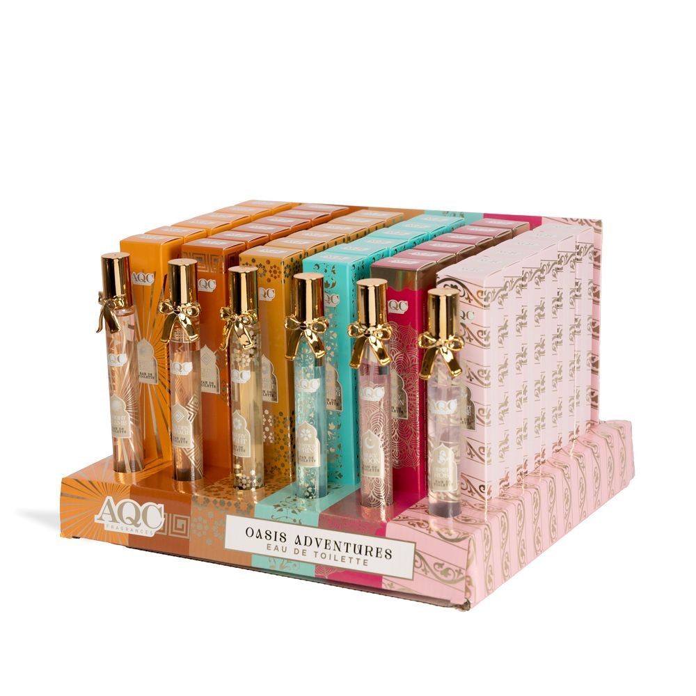 Expositor 36 Fragancia Arabe Lacitos Oasis Adventures AQC Fragrances