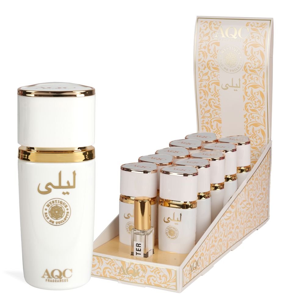 Expositor 10 Fragancia Arabe Leila Mystique 60 ml AQC Fragrances Imagen principal del producto