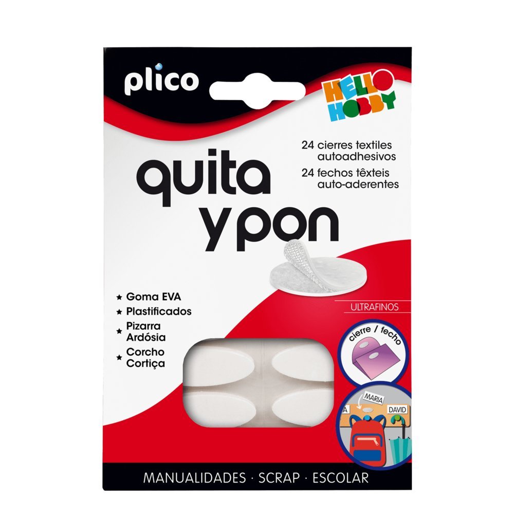 Quita y Pon Mini Cierres Textiles Autoadhesivos Plico