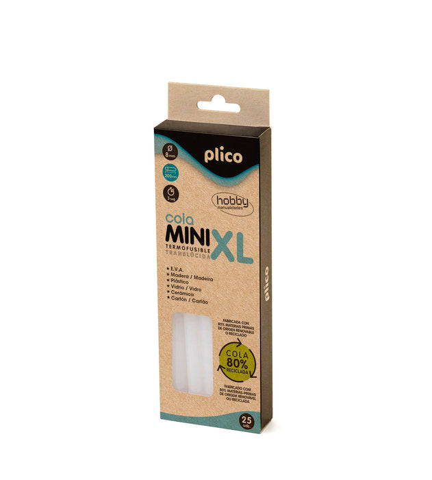 Blister 25 barritas mini xl cola termofusible diametro 8mm x 200 mm d3 longitud