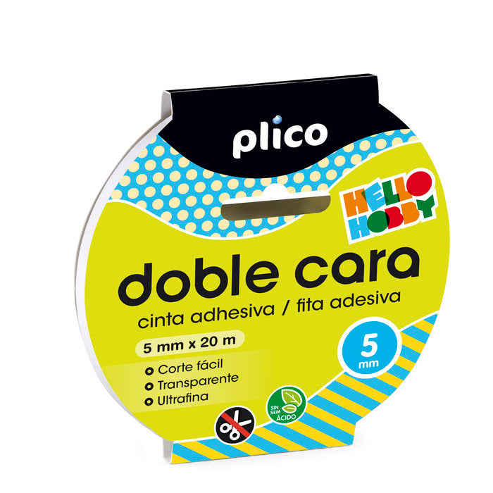 CINTA ADHESIVA DOBLE CARA 5 MM X 20 M ULTRA ESTRECHA | 20 UNIDADES | (PLICO) Imagen principal del producto