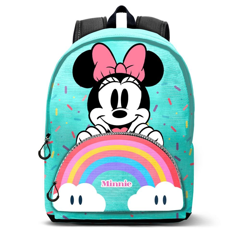 Mochila Escolar con Bolsillo Minnie Mouse Rainbow Karactermania