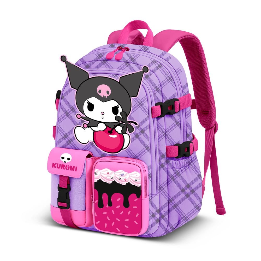 Mochila escolar con dos bolsillos Kuromi Cherry Karactermania