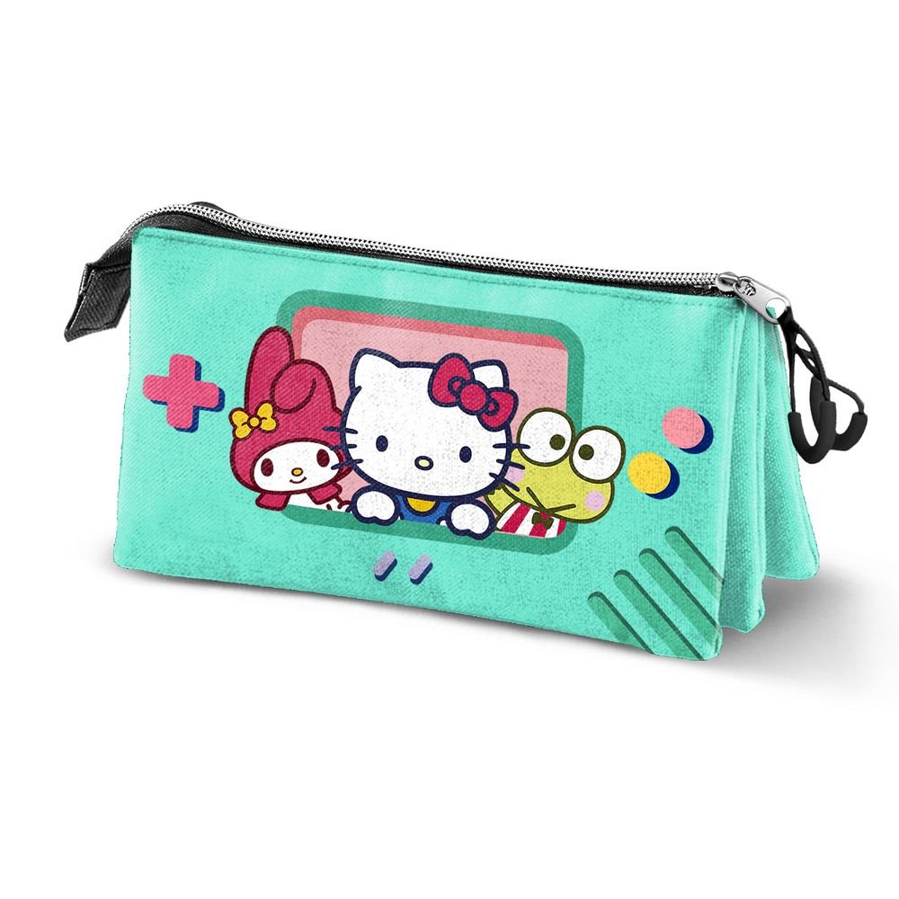 Estuche portatodo triple Hello Kitty Videogame Karactermania