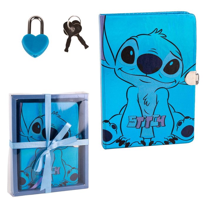 Diario Stitch con Candado Corazón y Caja Regalo Cerda Regalo