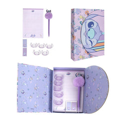 SET DE PAPELERIA CUADERNO + BOLI + ACCESORIOS STITCH | CERDA REGALO | 1 UNIDAD | 8445484395693