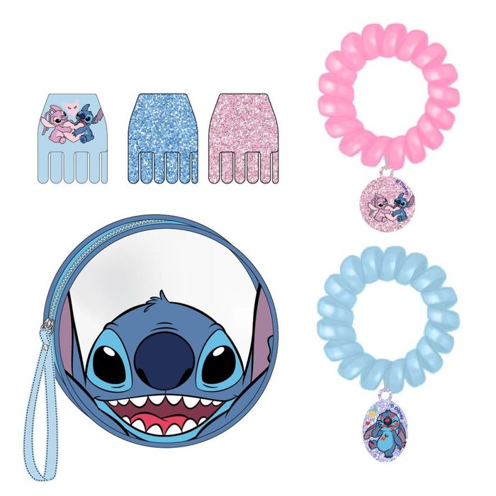 Set de Belleza Accesorios Pelo Bolsito Redondo Stitch CERDA Complementos