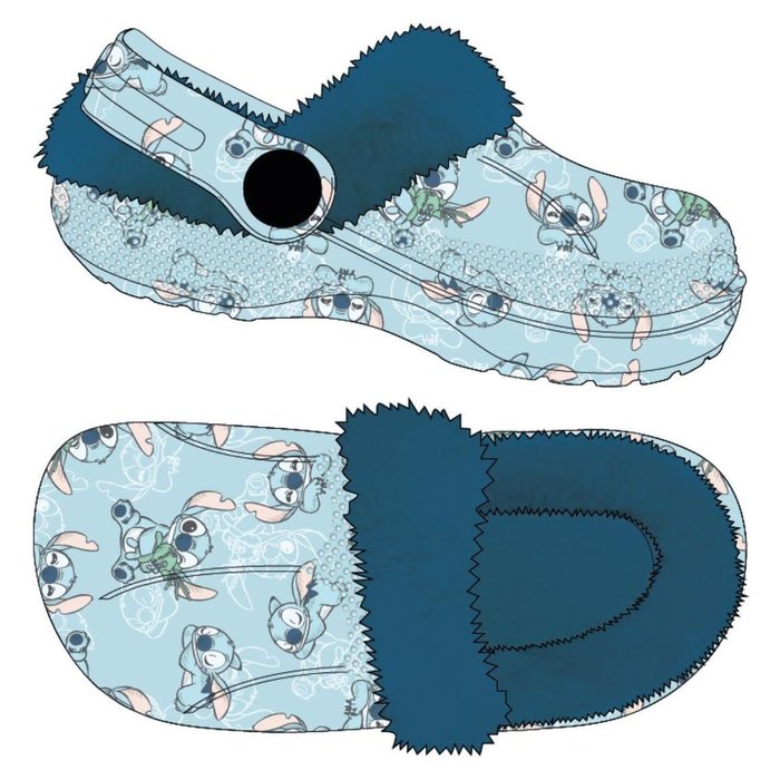 Zapatillas de Casa Zueco Borreguillo Stitch Cerda Calzado