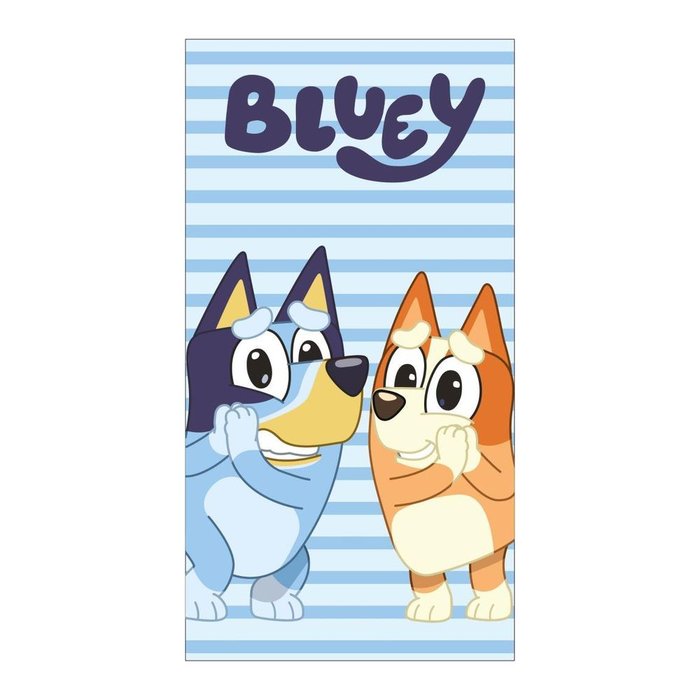 TOALLA MICROFIBRA BLUEY Y BINGO RAYITAS 140X70 | CERDA REGALO | 1 UNIDAD | 8445484459630