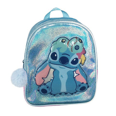 MOCHILA GUARDERIA IRIDISCENTE CON POMPON STITCH | CERDA DISEÑO