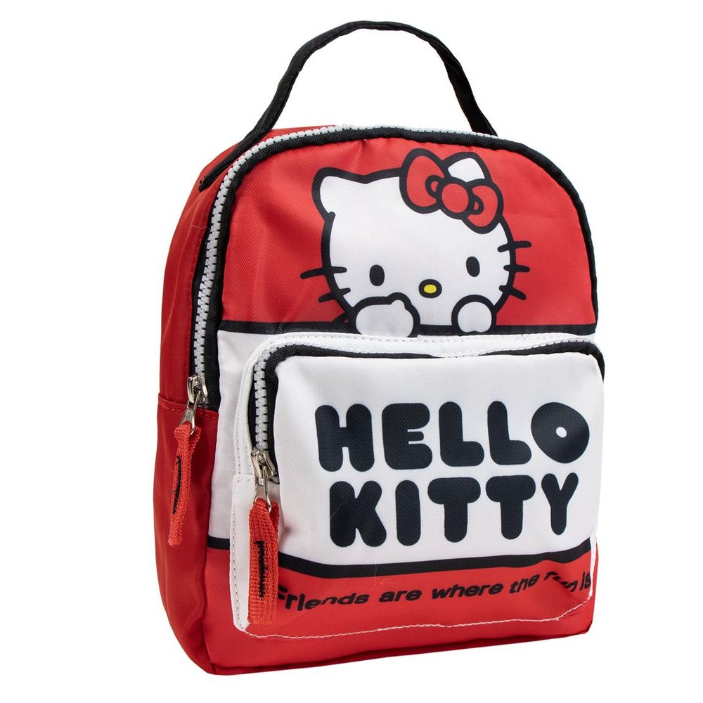 MOCHILA INFANTIL CON ASA Y BOLSILLO HELLO KITTY RED | CERDA DISEÑO Imagen principal del producto