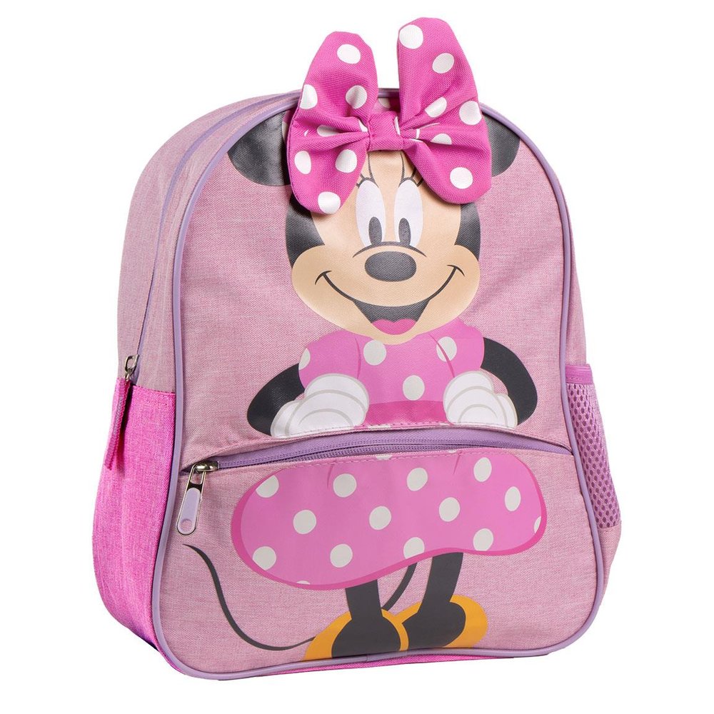 MOCHILA GUARDERIA MINNIE ROSA CON REJILLA CON LAZO 3D | CERDA DISEÑO Imagen principal del producto
