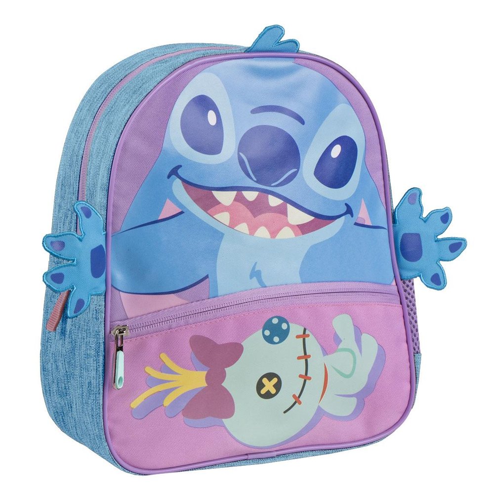 MOCHILA GUARDERIA STITCH CON REJILLA DETALLES 3D | CERDA DISEÑO