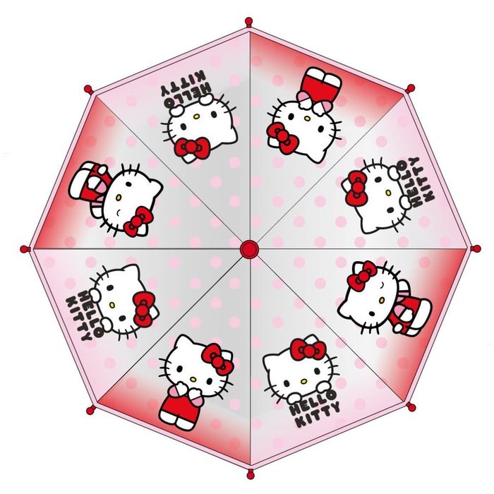 PARAGUAS MANUAL POE BURBUJA HELLO KITTY ROJO | CERDA REGALO | 1 UNIDAD | 8445484510959