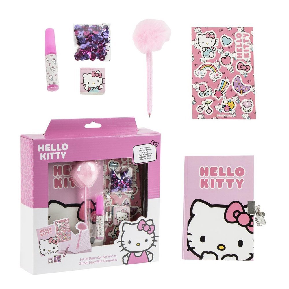SET REGALO DIARIO + BOLIGRAFO + ACCESORIOS HELLO KITTY | 1 UNIDADES | (CERDA REGALO)