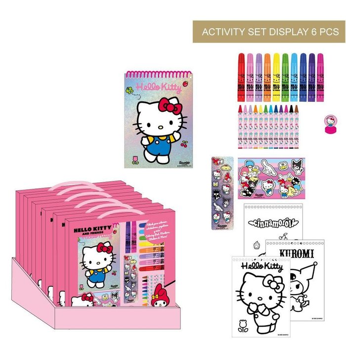 SET PAPELERIA COLOREABLE MALETIN HELLO KITTY | CERDA REGALO | 1 UNIDAD | 8445484513189