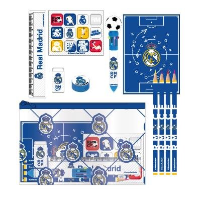 SET PAPELERIA ESCOLAR NECESER TRANSPARENTE REAL MADRID | CERDA REGALO | 1 UNIDAD | 8445484534276