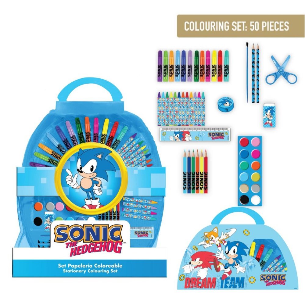 Set coloreable 50 piezas Sonic Cerda Regalo