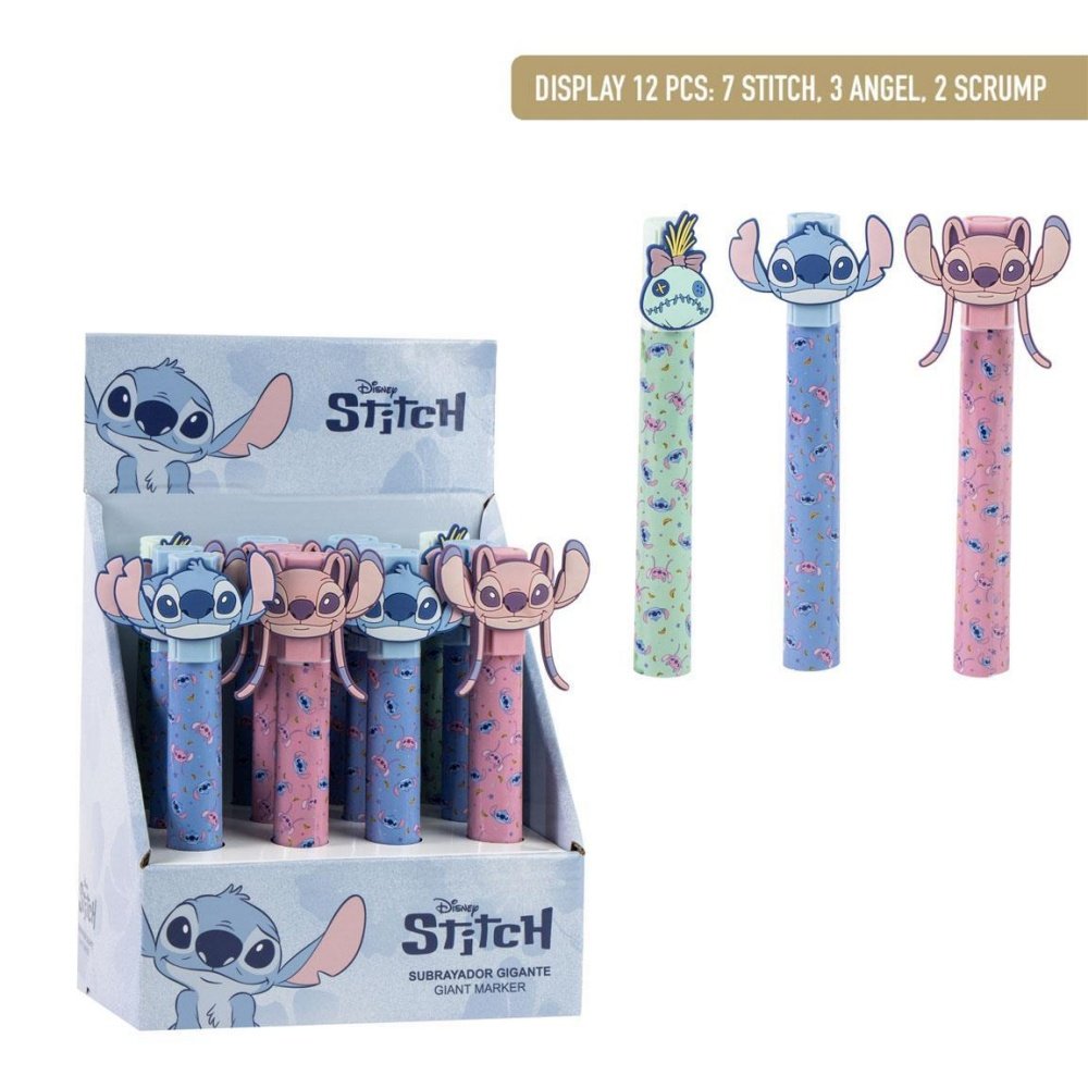 Expositor 12 Uds Subrayadores Gigantes Stitch Cerda Regalo Imagen principal del producto