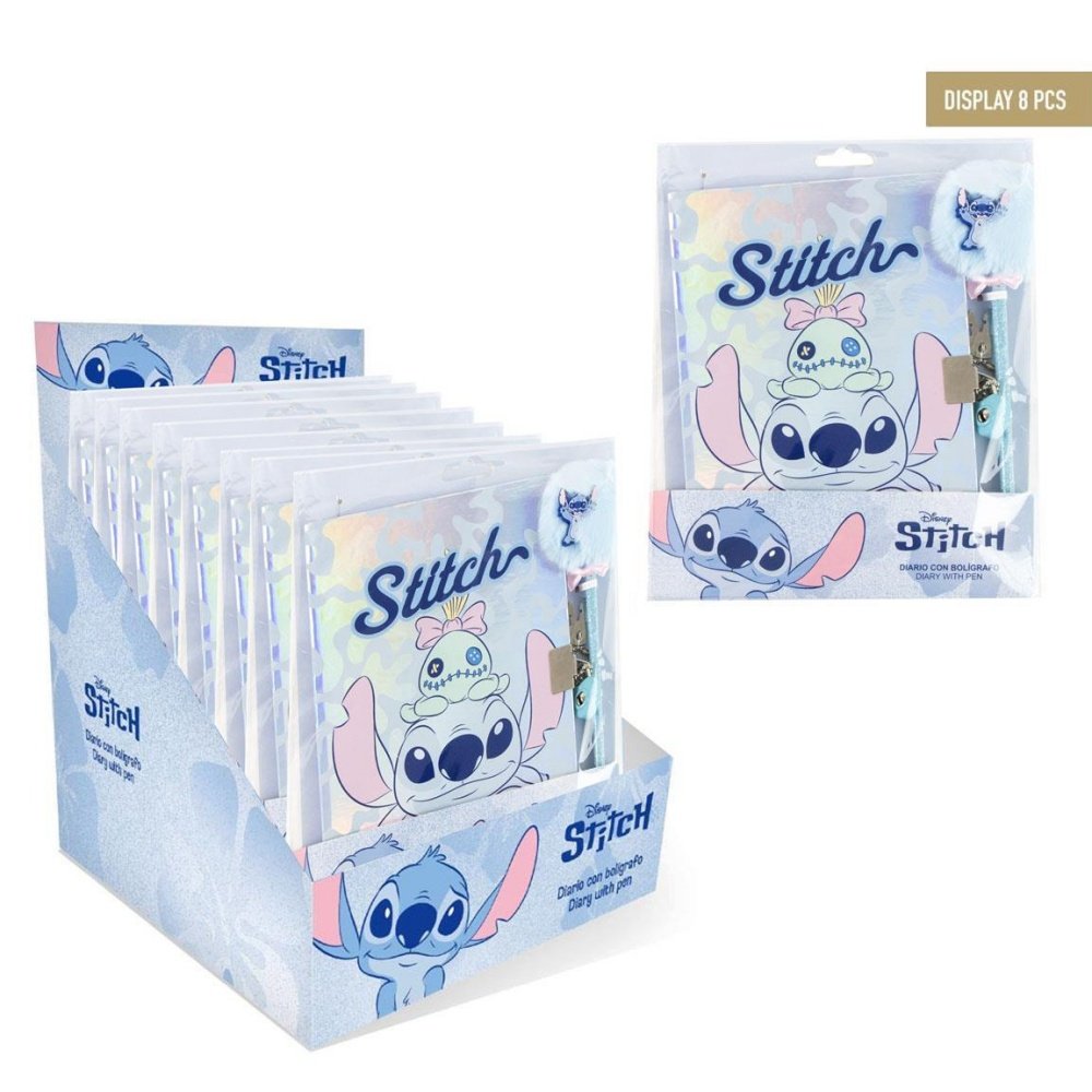 Set Diario con Candado y Boli Iridiscente Stitch Cerda Regalo Imagen principal del producto