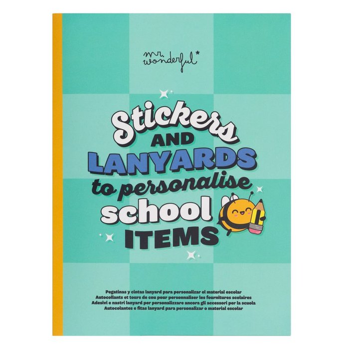 PEGATINAS Y CINTAS LANYARD PERSONALIZA EL MATERIAL ESCOLAR | MR WONDERFUL | 1 UNIDAD | 8445641046444