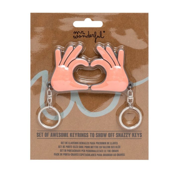 SET DE 2 LLAVEROS - HEART HANDS | MR WONDERFUL | 1 UNIDAD | 8445641048448