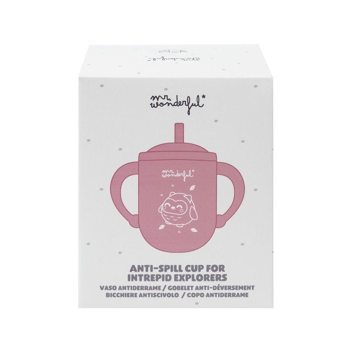 VASO ANTIDERRAME PARA BEBES - BUHO ROSA | MR WONDERFUL | 1 UNIDAD | 8445641052179