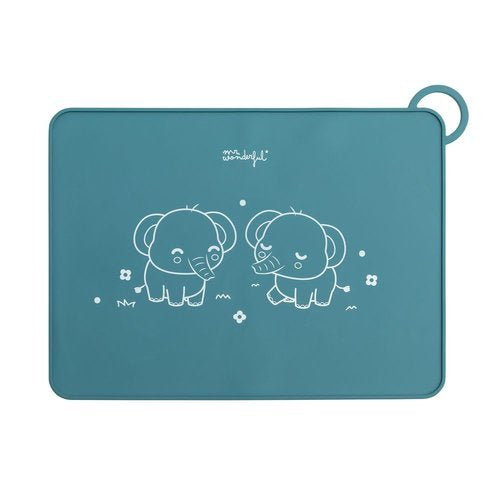 Salvamantel Individual de Silicona para Bebes Elefante Azul MR WONDERFUL