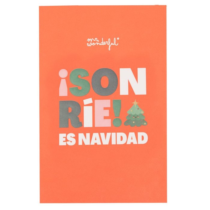 POSTAL NAVIDAD - SONRIE ES NAVIDAD | MR WONDERFUL | 1 UNIDAD | 8445641053138