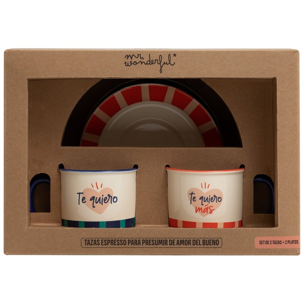 SET DE 2 TAZAS ESPRESSO PARA PRESUMIR DE AMOR DEL BUENO | MR WONDERFUL | 1 UNIDAD | 8445641055293 Imagen principal del producto