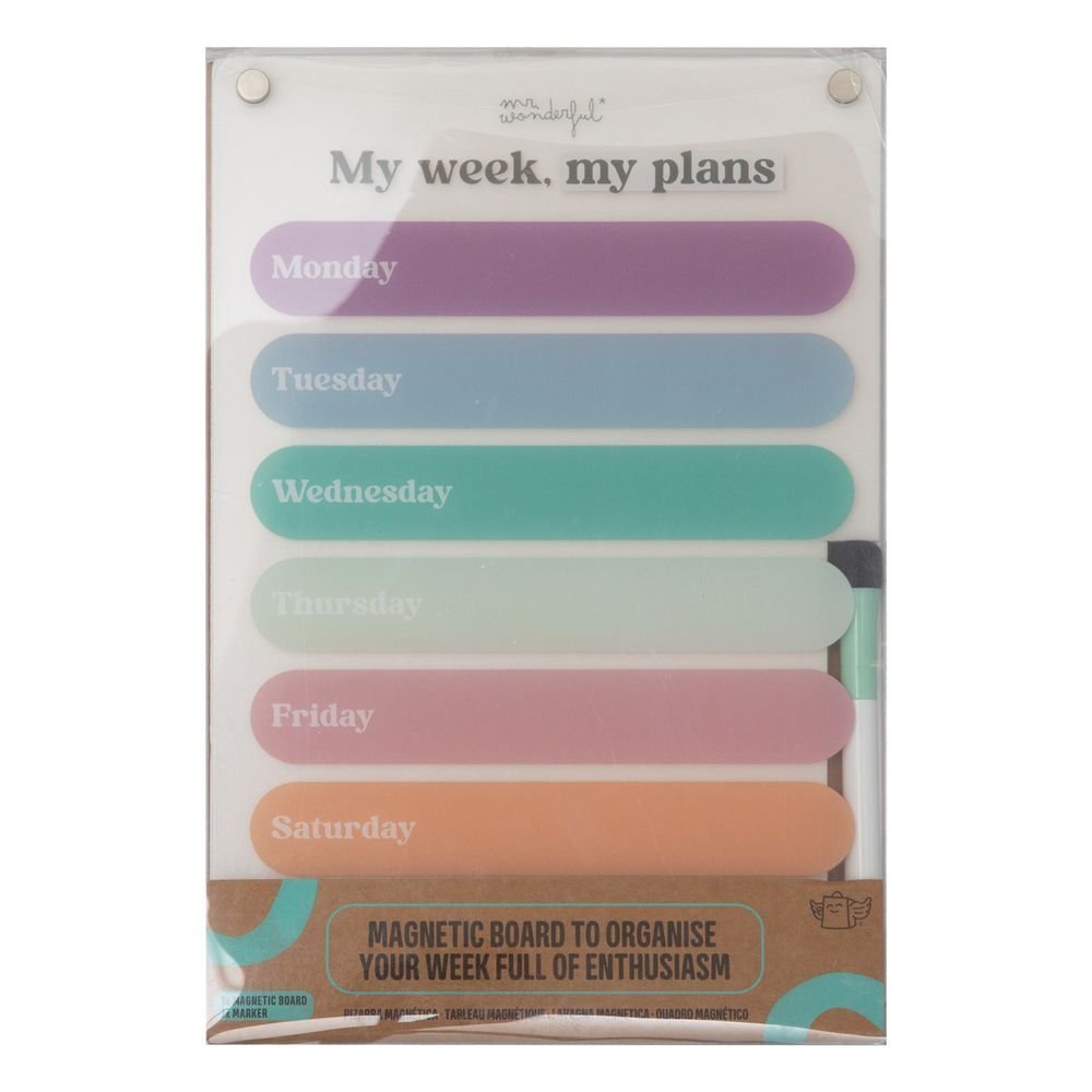 Pizarra Transparente Magnética My Week My Plans MR Wonderful Imagen principal del producto
