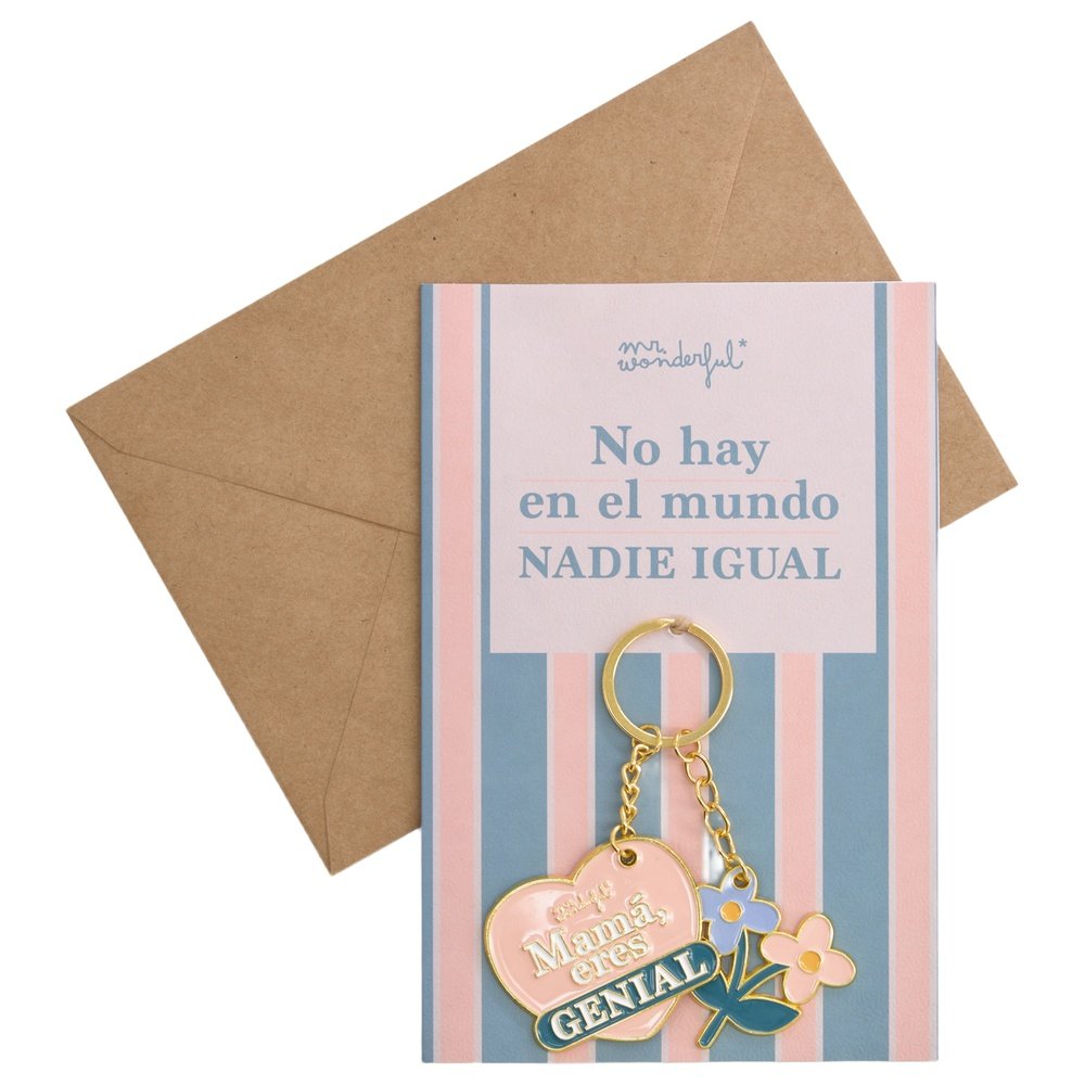 POSTAL CON LLAVERO - NO HAY EN EL MUNDO NADIE IGUAL | MR WONDERFUL | 1 UNIDAD | 8445641061881 Imagen principal del producto