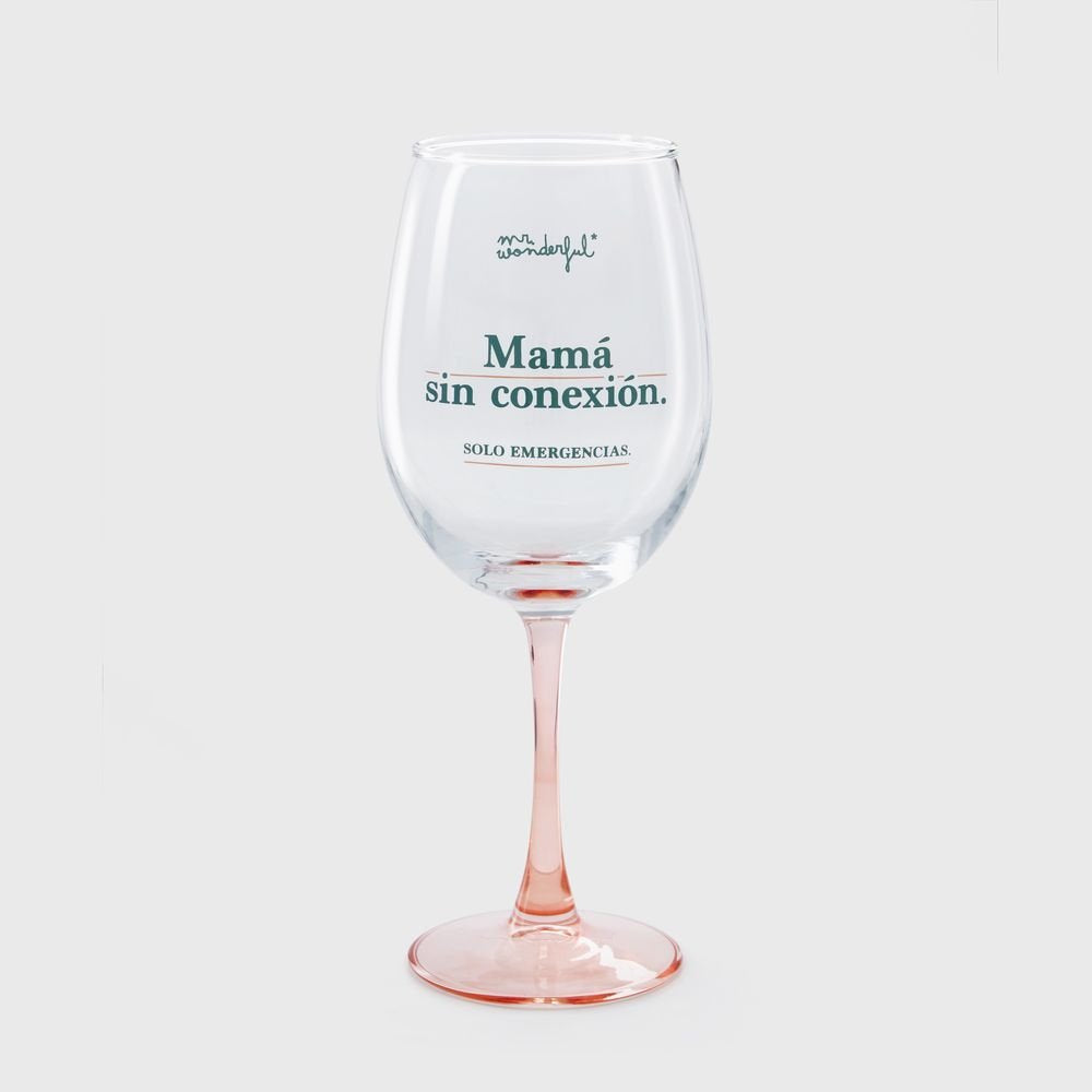 COPA DE VINO - MAMA SIN CONEXION, SOLO EMERGENCIAS, | MR WONDERFUL | 1 UNIDAD | 8445641063786 Imagen principal del producto