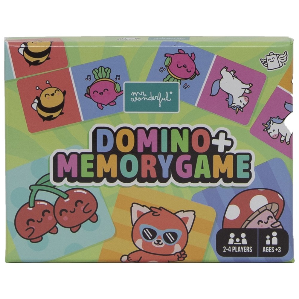 JUEGO DE DOMINO + JUEGO DE MEMORIA | MR WONDERFUL | 1 UNIDAD | 8445641064011