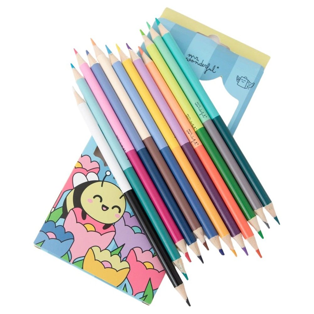 Lapices de Colores con Doble Punta y Triple Diversion Marca Mr Wonderfull