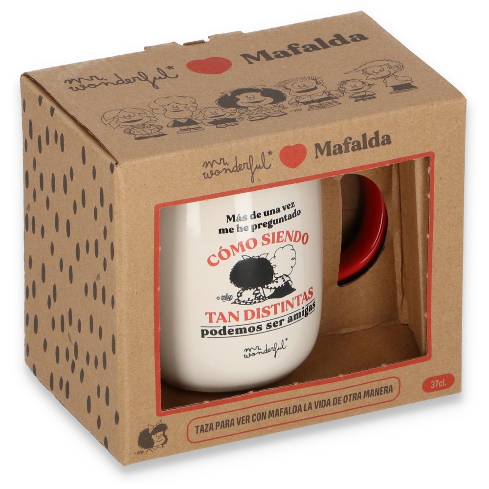 TAZA MAFALDA - SIENDO TAN DISTINTAS PODEMOS SER TAN AMIGAS | MR WONDERFUL | 1 UNIDAD | 8445641065247 Imagen principal del producto