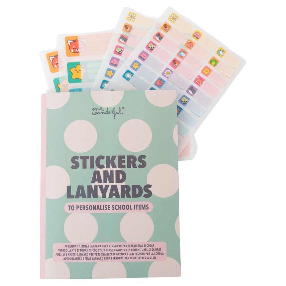 ETIQUETAS Y CINTAS LANYARD ABEJA, MELOCOTON GATO Y ESTRELLA | MR WONDERFUL | 1 UNIDAD | 8445641066732