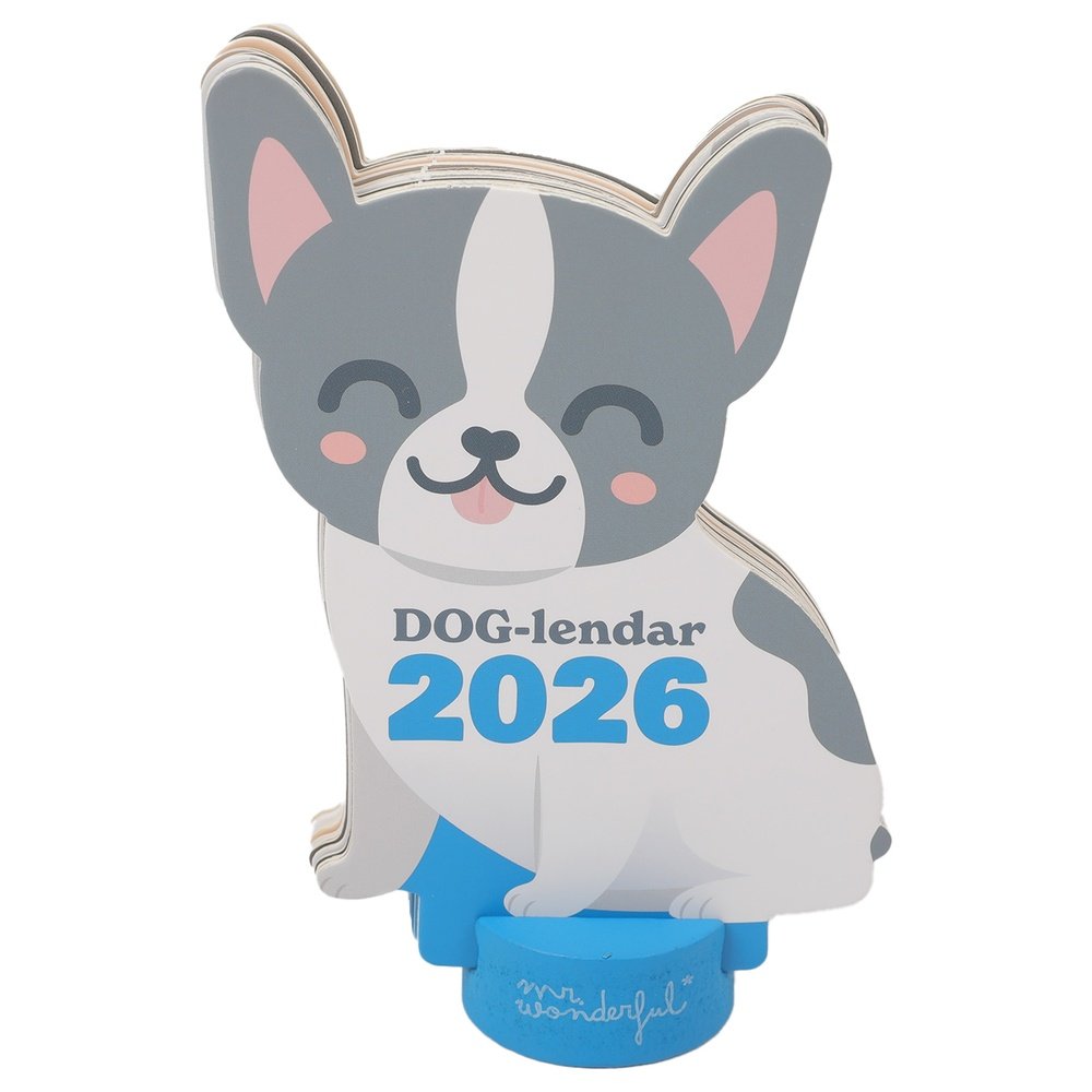 Calendario de Sobremesa 2026 con Peana Bulldog MR Wonderfull Agendas