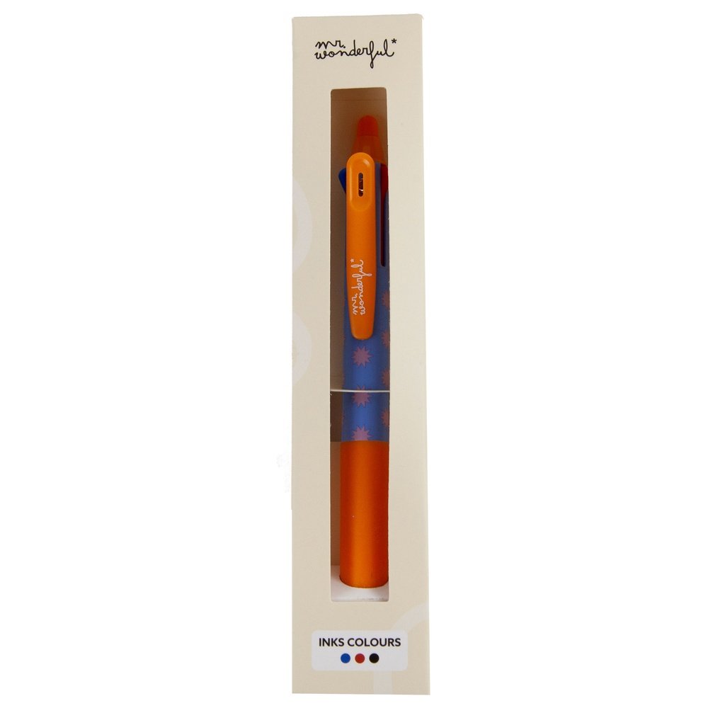 Bolígrafo Borrable con 3 Tintas Azul Marca Mr Wonderfull Imagen principal del producto