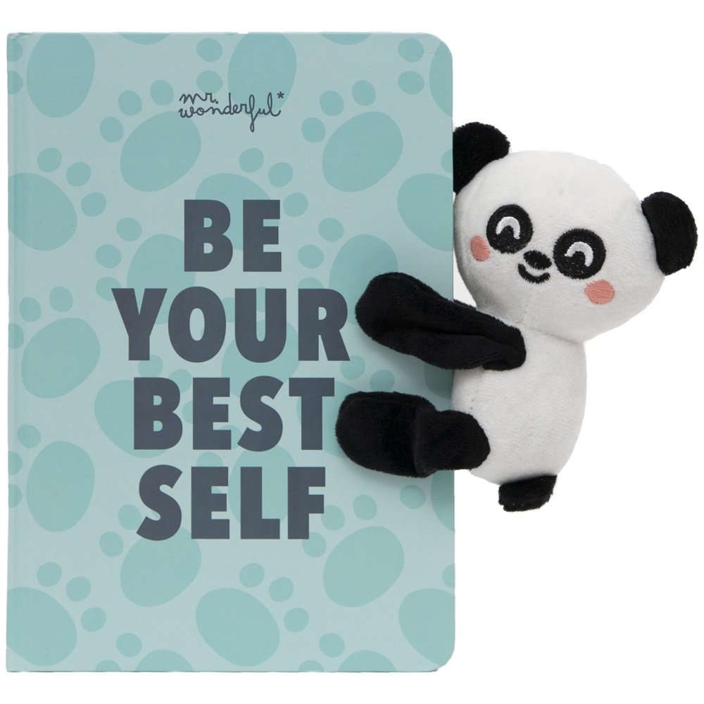 Libreta A5 con Peluche Panda Be Your Best Self MR Wonderful